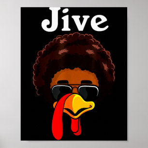 Jive Thanksgiving kalkon dag rolig familjekostym  Poster