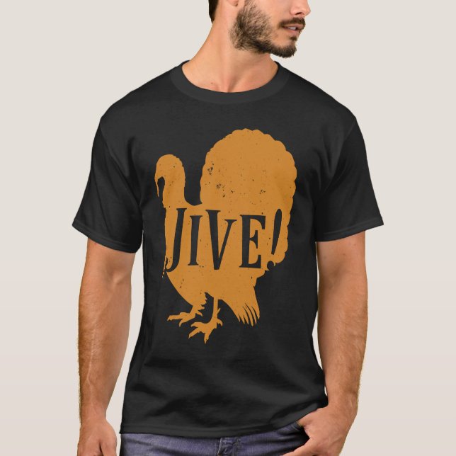 Jive Thanksgiving Turkey Day Family 70's T Shirt (Framsida)