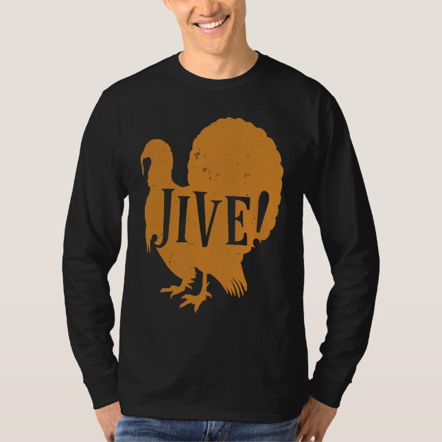 Jive Thanksgiving Turkey Day Family 70's T Shirt (Framsida)