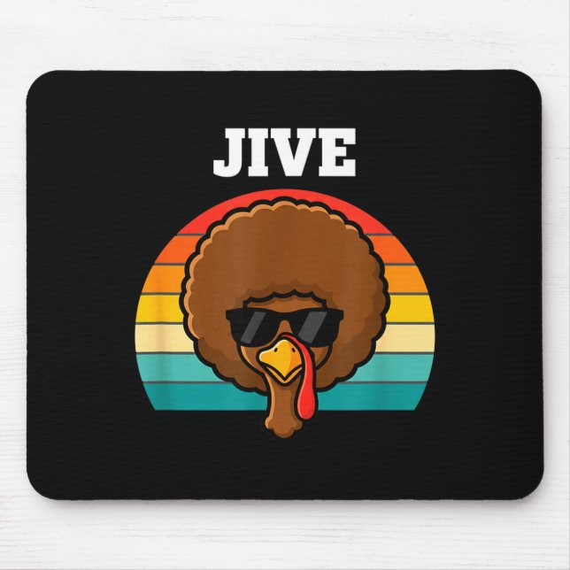 Jive Turkey Afro Retro 70s Thanksgiving Turkey Day Musmatta (Framsidan)