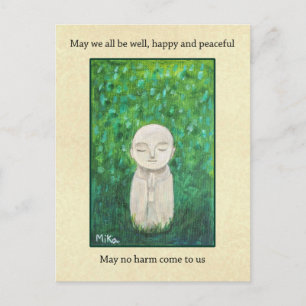 Jizo-konst med buddhistisk ömhet och bön helg vykort