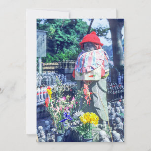 Jizo munk staty med hatt och hatt - Japan Inbjudningar
