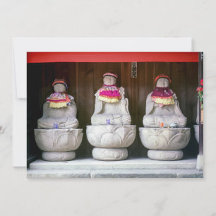 Jizo munk-statyer med hatt och hatt - Japan Inbjudningar