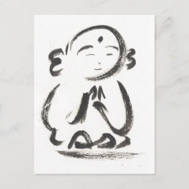 Jizo, vykortet Munk i White Vykort (Framsida)