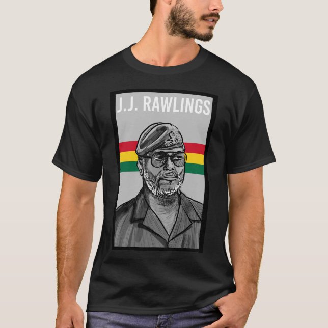 JJ Rawlings Ghana teckning Classic T-Shirt (Framsida)