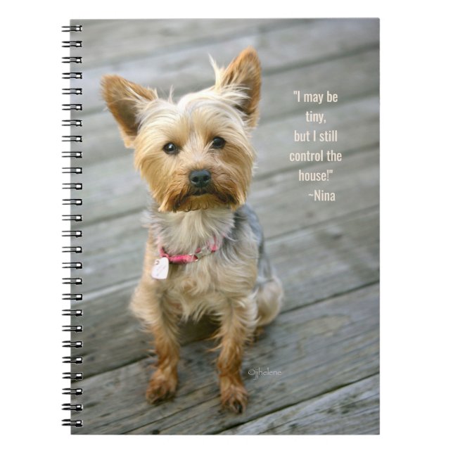 jjhelene Yorkshire Terrier "Nina" - bärbar dator Anteckningsbok Med Spiral (Framsidan)