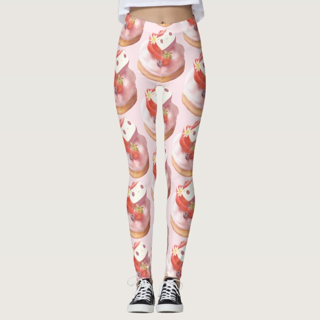 Jjordgubbsmönster Leggings (Framsida)