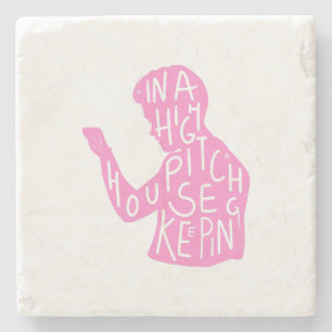 JJs silhouette-husbonde i pastellrosa Stenunderlägg