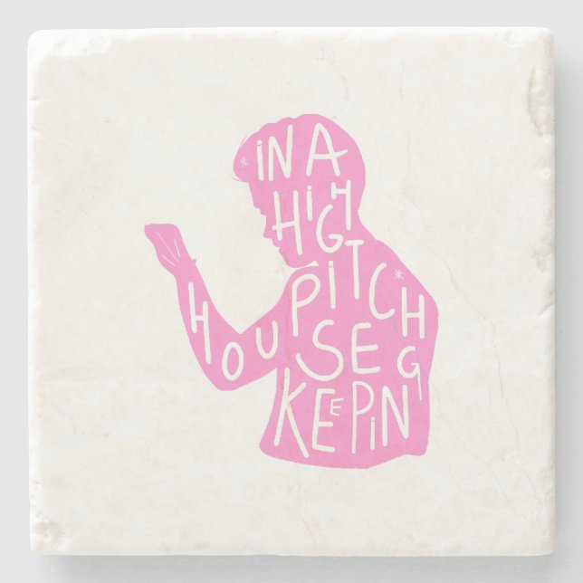 JJs silhouette-husbonde i pastellrosa Stenunderlägg (Framsidan)