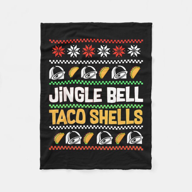 Jjuljingle Klockor Taco-Snäckor Funny Ugly Julafto Fleecefilt (Framsidan)