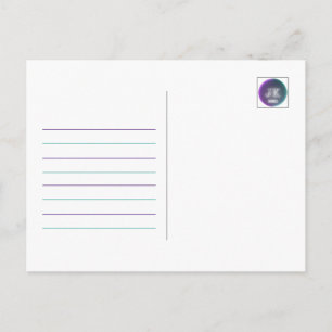 JK 2021 Lila Teal Linjer Postcard Vykort