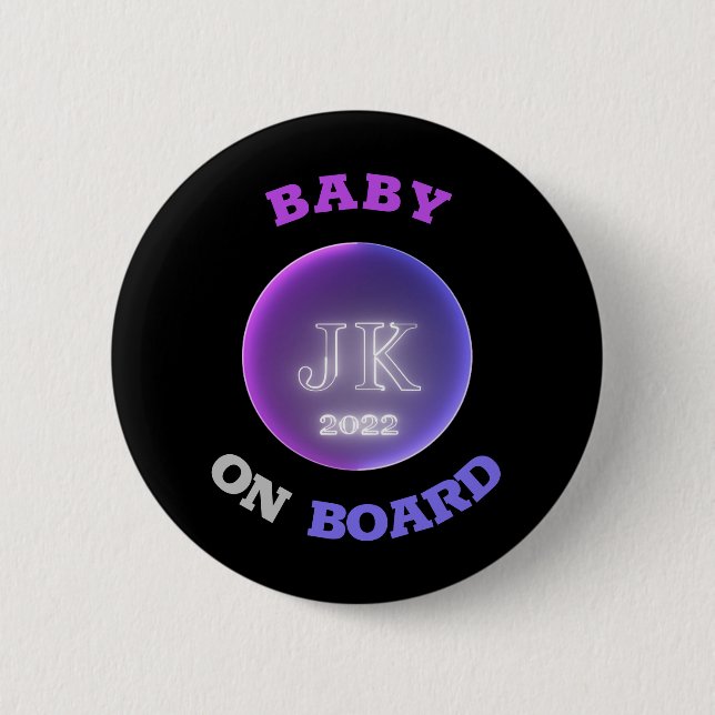 JK 2022 Badge Baby ombord Bigger Brev Knapp (Framsida)
