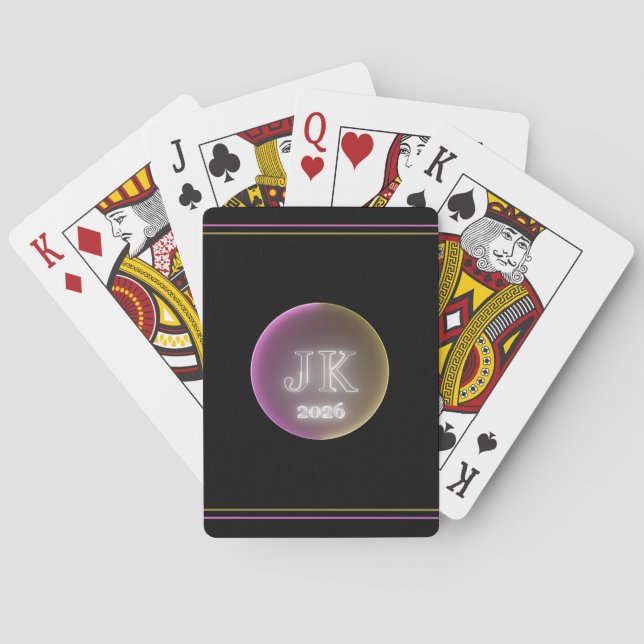 JK 2026 Playing Cards Lines Casinokort (Baksidan)
