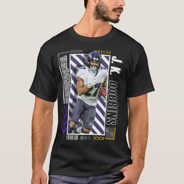 JK Dobbins Pappersaffisch Version 10 T Shirt (Framsida)