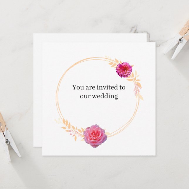 JKG Miel Dore Wedding Invitation (Fram/Back In Situ)