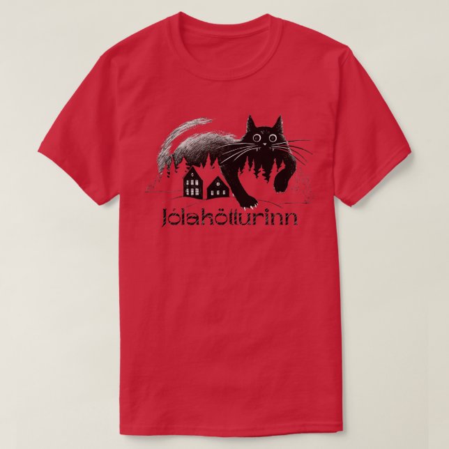 Jlaktturinn Yule Cat T Shirt (Design framsida)