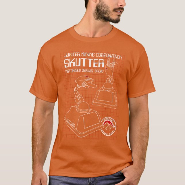 JMC Skutter Motoriserad Service Droid present flic T Shirt (Framsida)