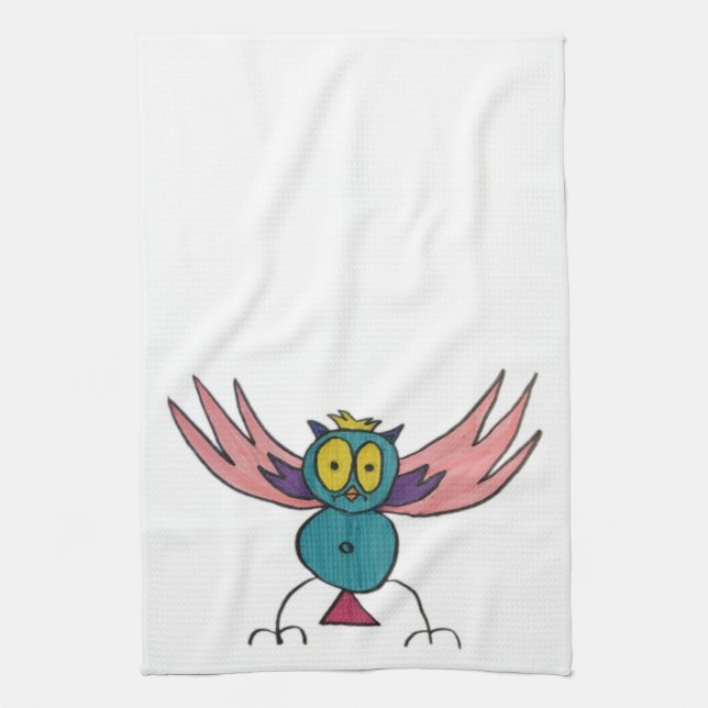JMCdesign rosa ugglakökshandduk 16" x 24", Kökshandduk (Vertikal)