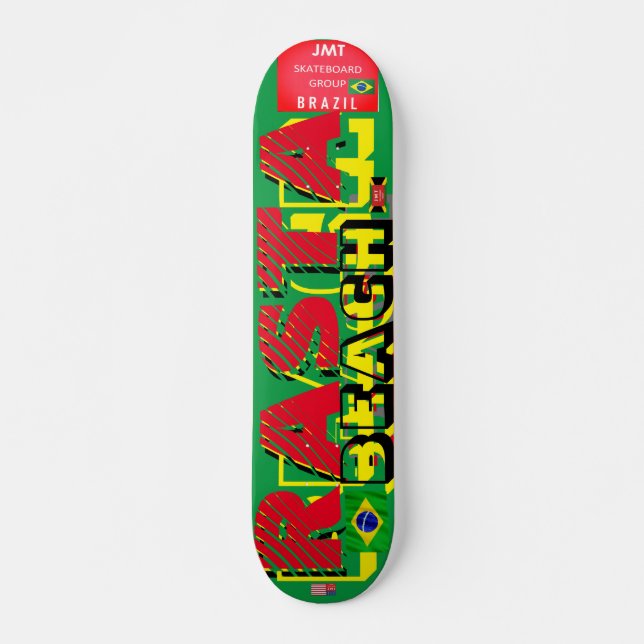 JMT BRAZIL RASTA BEACH 7 3/4" Skateboard Deck (Framsida)