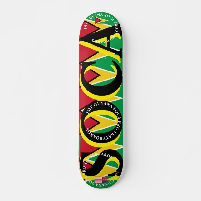 JMT GUYANA SOCA 7 3/4" Skateboarddäck Mini Skateboard Bräda 18,5 Cm (Framsida)
