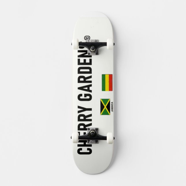 JMT SKATEBOARDS: CHERRY GARDENS MINI SKATEBOARD BRÄDA 18,5 CM (Framsida)