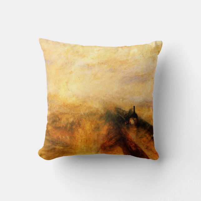 JMW-turner regnar ånga och rusar dekorativ kudde (Framsida)