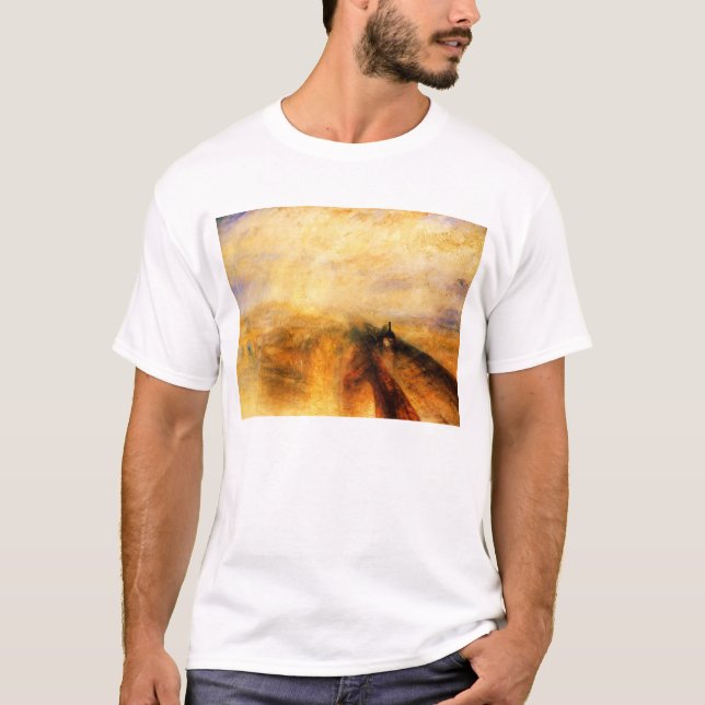JMW-turner regnar ånga och rusar T-tröja Tee Shirt (Framsida)