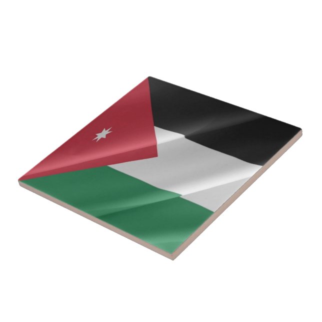 JO002 Jordaniens väv i FLAGGA Jordanien. Kakelplatta (Sidan)