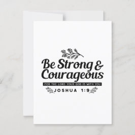 Jo 1:9 Bible Verse-design - vara stark och modig Vykort
