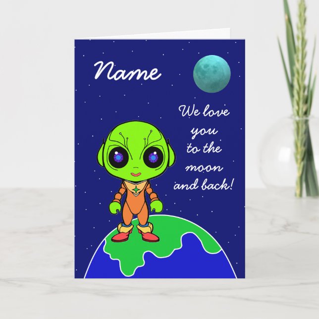 Jo Bilder Cute Alien Birthday Card Meddelande (Framsida)