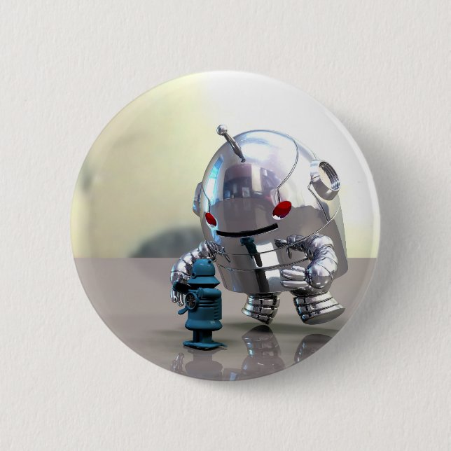 Jo Bot VS Little Blue Bot Button Knapp (Framsida)