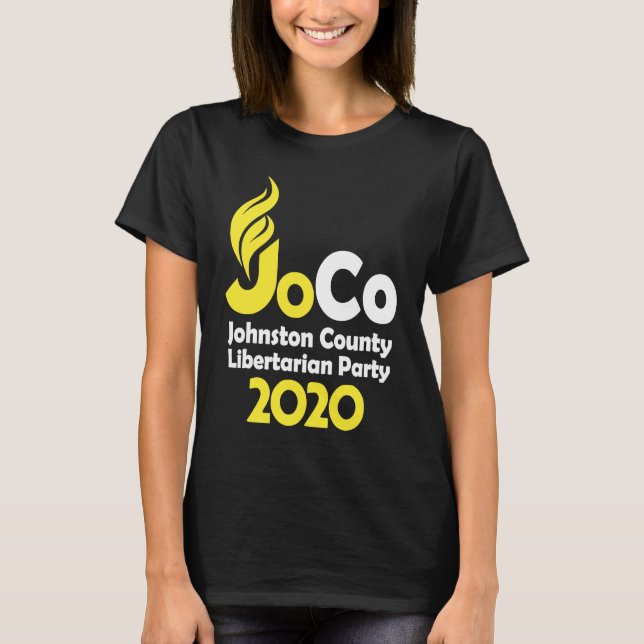 Jo Jorgensen 2020 Johnston County NC Libertarian P T Shirt (Framsida)