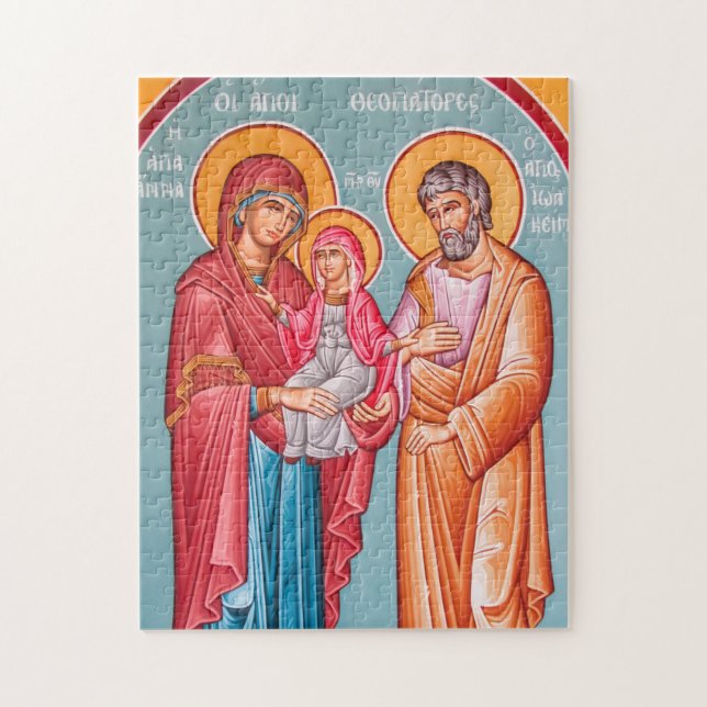 Joachim, Anna och Theotokos ortodoxa Icon Pussel (Vertikal)