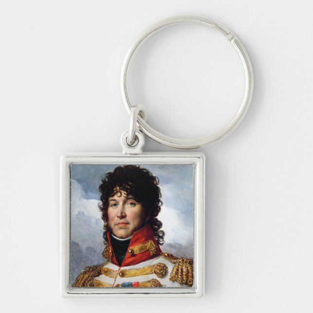 Joachim Murat Fyrkantig Silverfärgad Nyckelring (Framsidan)