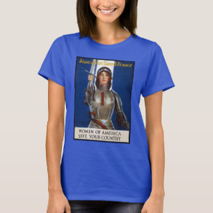 Joan av Arc WPA Fransk Amerikansk Feminism Reklam T Shirt