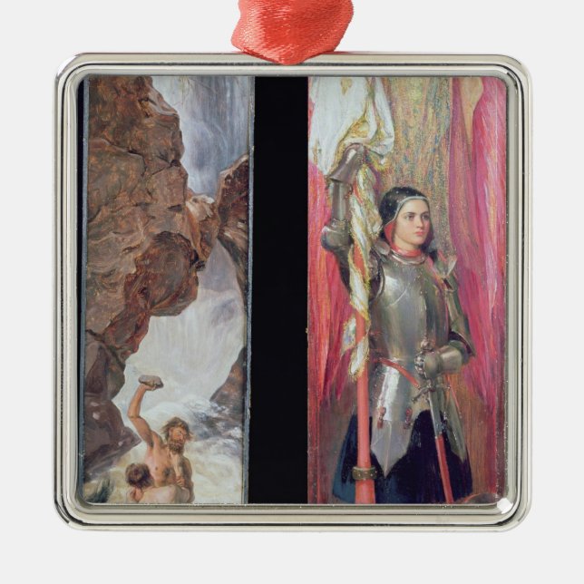 Joan av bågen, 1890s julgransprydnad metall (Framsidan)