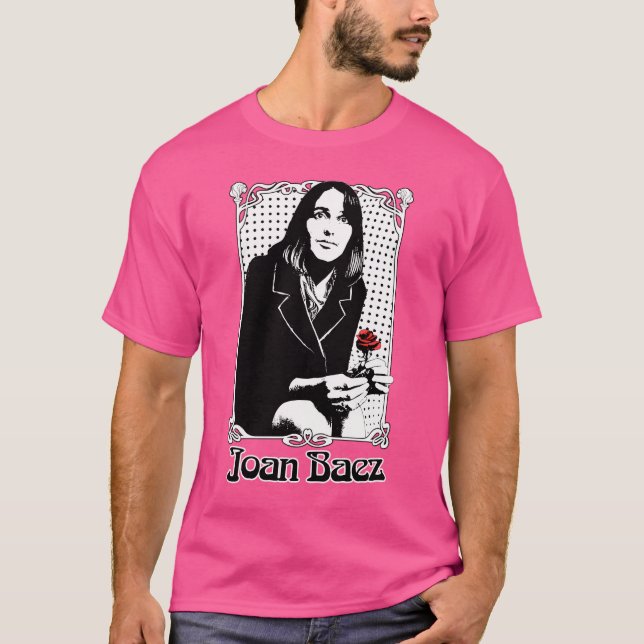 Joan Baez Retro Aesthetic T Shirt (Framsida)