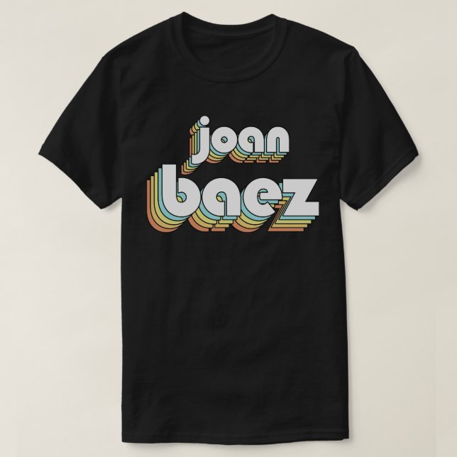 Joan Baez Retro Regbow Typography Faded Stil T Shirt (Design framsida)