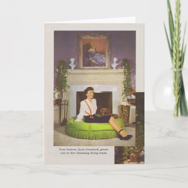 Joan Crawford Brentwood hem 1944 Kort (Framsida)