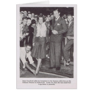 Joan Crawford Chinese Theater 1930, journalfoto Hälsningskort