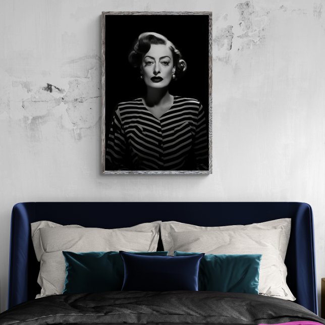 Joan Crawford i noir, svartvit poster (Skapare uppladdad)