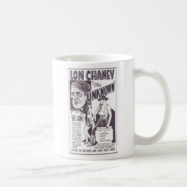 Joan Crawford Lon Chaney OKÄNDAN filmar annonsen Kaffemugg (Höger)