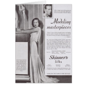 JOAN CRAWFORD med ADRIEN silke gown Hälsningskort