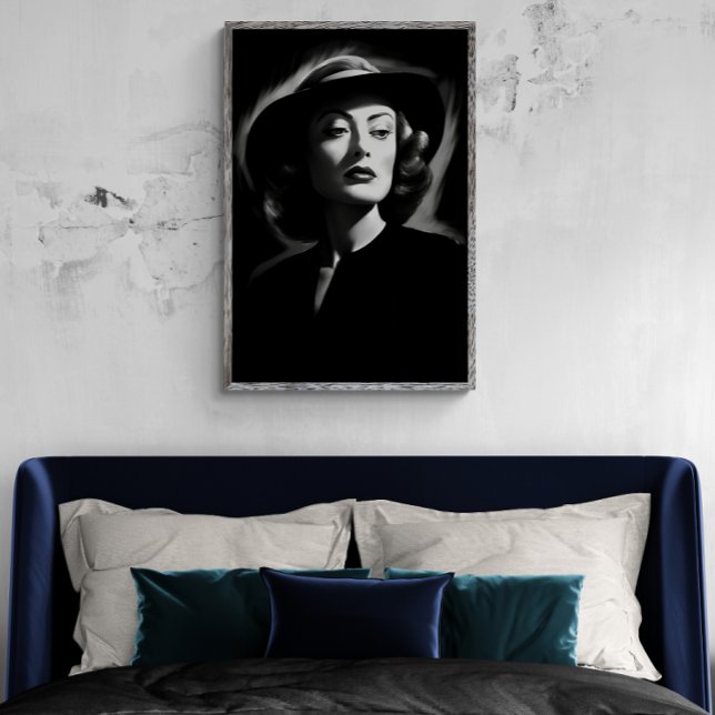 Joan Crawford noir, svartvit utskrift poster (Skapare uppladdad)