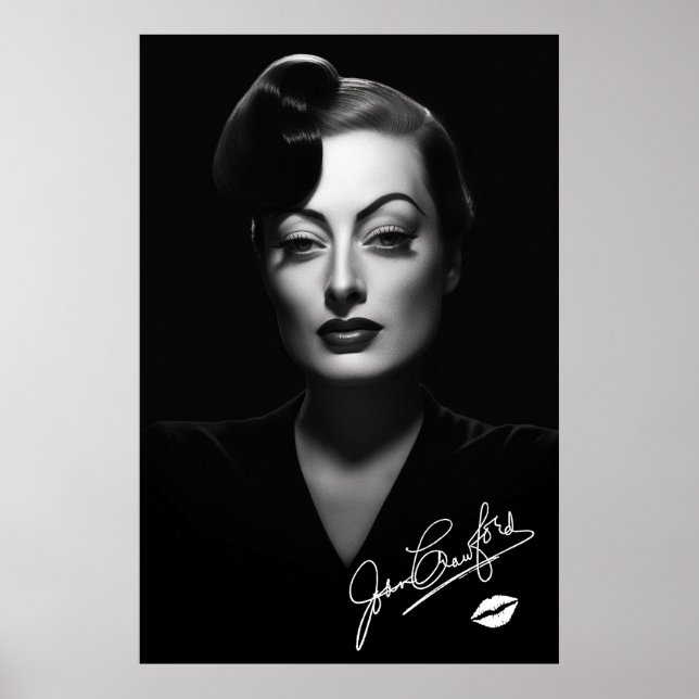 Joan Crawford, svartvitt, noir poster (Framsidan)