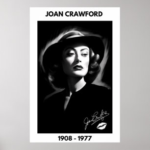 Joan Crawford, svartvitt, noir poster