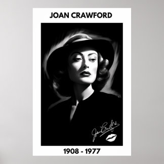 Joan Crawford, svartvitt, noir poster