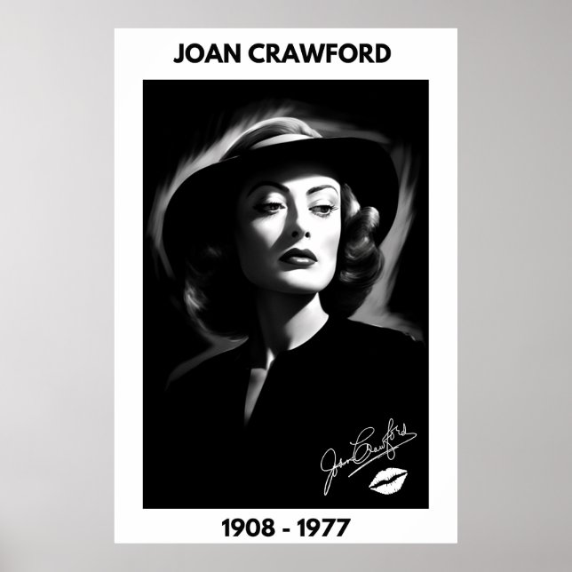 Joan Crawford, svartvitt, noir poster (Framsidan)