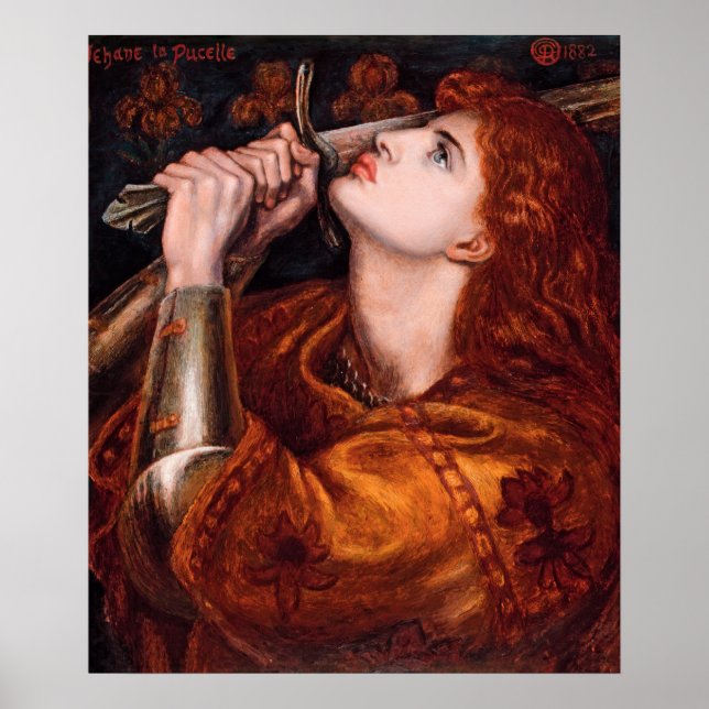 Joan i Arc av Dante Gabriel Rossetti Poster (Framsidan)