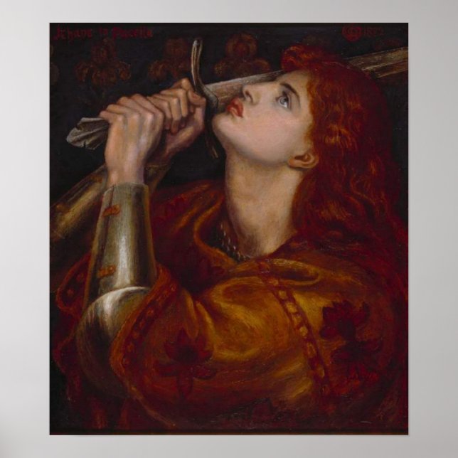 Joan i Arc av Dante Gabriel Rossetti Poster (Framsidan)